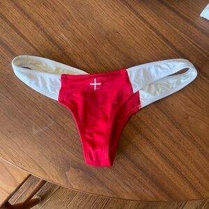 Coulbourne Red and White Bikini Bottom